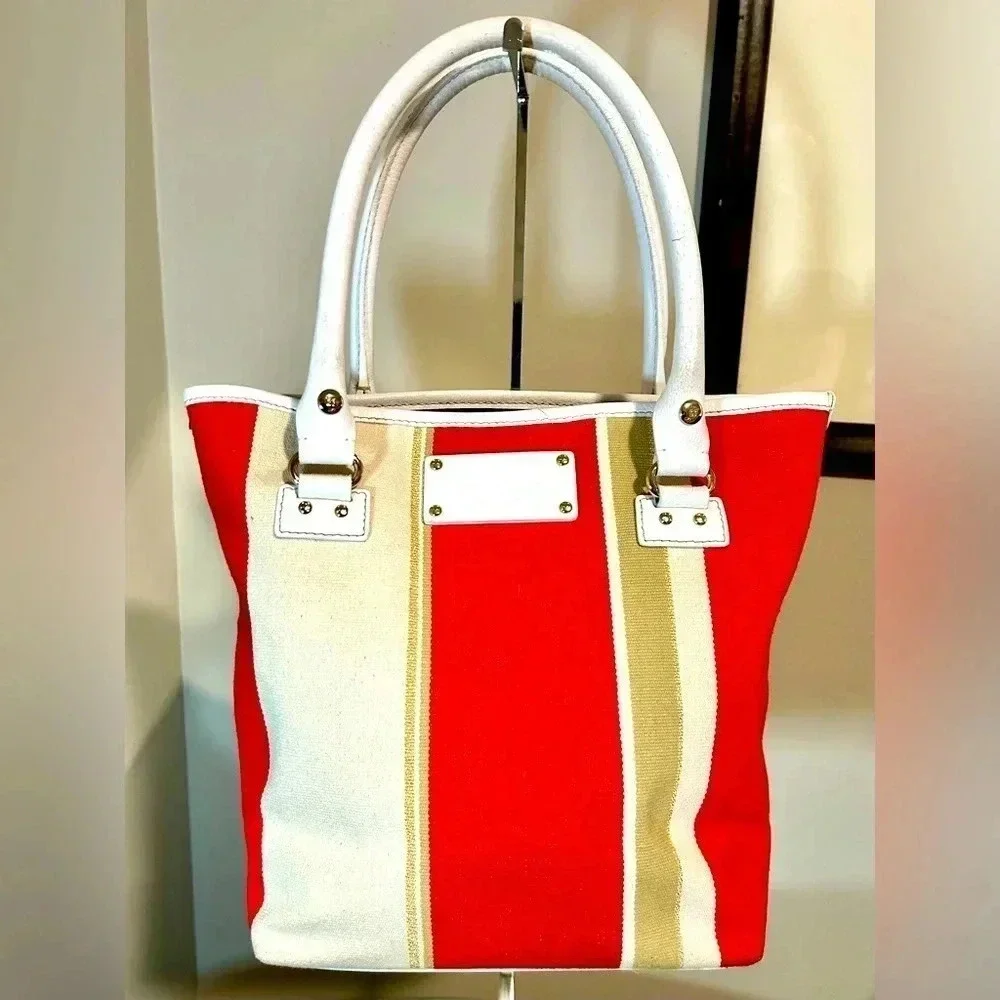 Gently used KATE SPADE Clothe Striped Open Top Tote